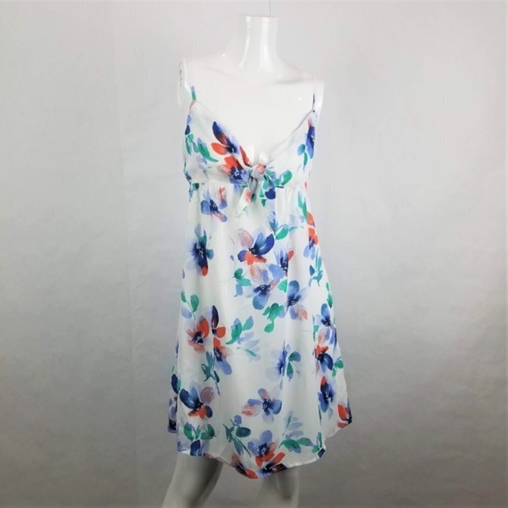 Jack by BB Dakota Size L White Floral Marlee Tie Bust Dress